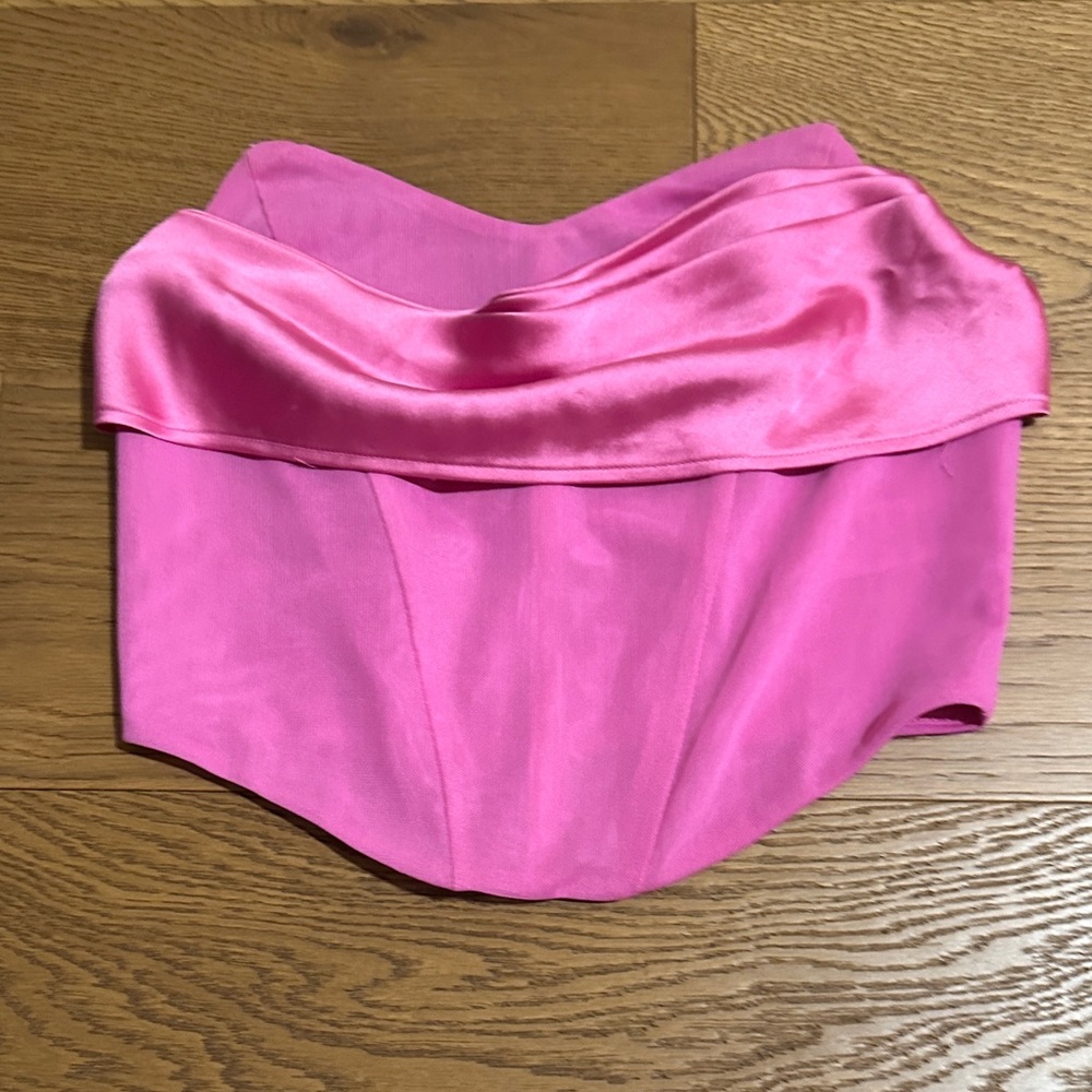 Pink Satin Off-Shoulder Top